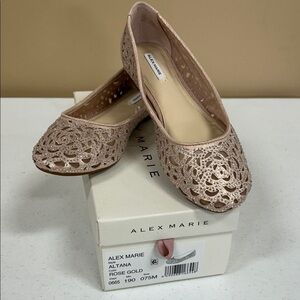 Alex Marie Rose Gold Altana Flats. 7.5